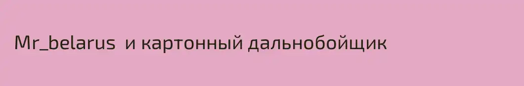  Mr_belarus  и картонный дальнобойщик